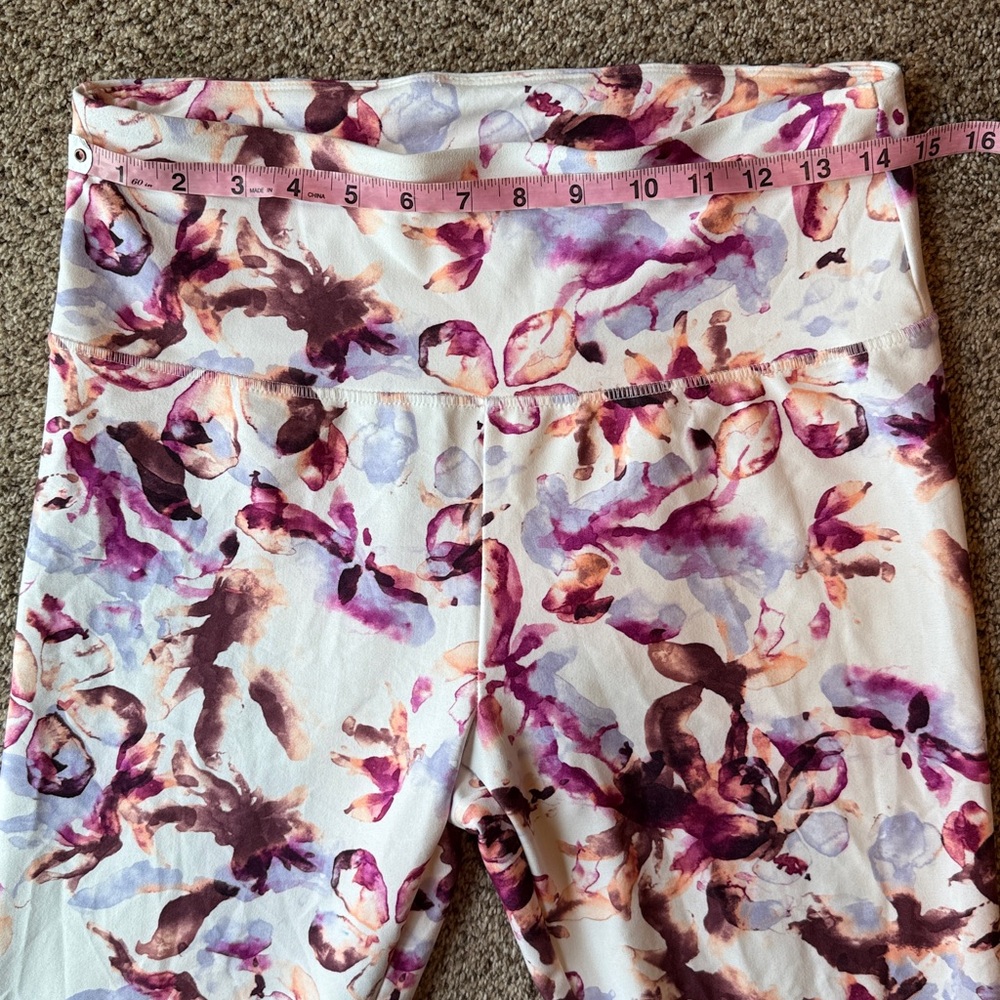 Balance Collection | Floral Watercolor Print Leggings - Pink & Purple - Picture 8 of 11